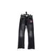 Men's Clothing Black Tassel Jeans, Style 507, Vintage Washed Distressed Long Jeans, 017_mkmklike.com