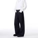 "Unisex Vintage Washed Wide Leg Jeans, Retro High Waisted Straight Denim Pants With Curved Hem & Distressed Details, 90s Streetwear Baggy Trousers"_mkmklike.com