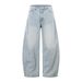 Simple Loose Versatile Denim Scimitar Men's Street Punk Distressed Washed Oversized Wide-Leg Casual Long Pants Trendy_mkmklike.com