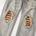 High Vibe American Street Jeans Summer Ripped Hole Washed Beggar Men's Pants_mkmklike.com