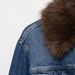 Faux Fur Denim Jacket For Women - Short Stylish Faux Leather Trim Coat With Notched Collar, Urban Casual Outerwear (XS/S/M/L, Blue)_mkmklike.com