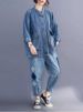 K Large Pocket Artistic Denim Jacket For Women, Loose New Style, Vintage Short Style, Plus Size Denim Jacket_mkmklike.com