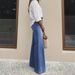 Retro Flared Jeans For Women - High Waist Vintage Denim Pants With Distressed Wash, 70s Inspired Wide Leg Bell Bottoms_mkmklike.com