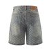 Men's Washed Jacquard Shorts Ripped Jeans Loose Fitting plus Size Wide Leg Pants American High Street Trendy Clothing_mkmklike.com