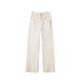 off White High Waist Wide Leg Jeans Slimming Patchwork Curved Scimitar Pants for Women Spring Autumn 2025 Style_mkmklike.com