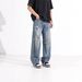 New Eco-friendly Fabric Ripped Scimitar Jeans Men's 2026 Autumn New Trendy Brand Loose Straight Versatile Casual Wide-leg Trousers_mkmklike.com