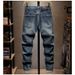 Men's Clothing Men's Slim Fit Embroidered Jeans High End Autumn Winter Trendy Retro Style Patchwork For Formal & Casual_mkmklike.com