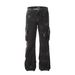 Men's Trendy Multi-Pocket Cargo Jeans Loose Straight Leg High Street Style Tie Dye Design_mkmklike.com