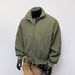 American Retro Oversized Bomber For Men, Spring New Trendy Brand Stand Collar Baseball Jacket Short Top_mkmklike.com