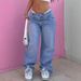 Women’s Clothing Women's Solid Washed Loose Jeans Street Style Loose Jeans Casual Wide Leg Pants_mkmklike.com