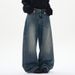 Men's Clothing American High Street Wide Leg Curved Jeans Men's Washed Wide Leg Distressed Banana Pants Straight Leg Pants_mkmklike.com