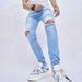 Men's Clothing Jeans Trend Casual Ripped Slim Fit Small Foot Stretch Men's Pants Selfie_mkmklike.com