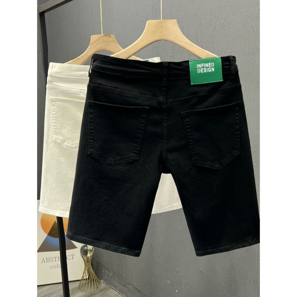 Men's Distressed Denim Shorts Relaxed Fit Stretch 5 Inch Inseam Summer Style_mkmklike.com