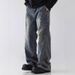 Men's Clothing Men's Straight Leg Cargo Jeans Loose Fit Wide Leg Washed Casual Trousers American Style Vibe Trendy Versatile_mkmklike.com