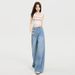 Women's Retro Floral Embroidered Wide Leg Jeans Loose Fit Slimming Stylish Spring/Summer England Fashion Style_mkmklike.com