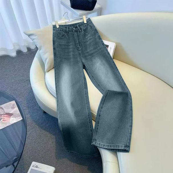 Women's Clothing High Waist Flared Jeans - Stretch Wide Leg Denim Pants In Vintage Wash (S-5XL)_mkmklike.com