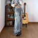 Plus Size Vintage Letter Print Distressed Wide Leg Jeans – High Waisted Oversized Flare Denim Pants For Women_mkmklike.com