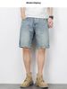 Men's Clothing Men's Blue Denim Shorts Casual Summer Thin Loose Trendy Style 5 Point Mid Waist Pants For Formal & Casual_mkmklike.com