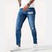 Men's Slim Fit Skinny Jeans Trendy Ripped Hot Selling American Youth Jeans_mkmklike.com