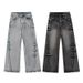Men's Clothing American Retro Washed Design Jeans For Men And Women Trendy Cleanfit Loose Niche All Match Wide Leg Pants_mkmklike.com