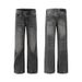 Men's Clothing Street Washed Crease Flared Jeans Hiphop Pants_mkmklike.com