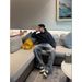 Men's Distressed Washed Denim Jeans – Straight Fit, Mid-Rise, Clean Aesthetic, Light Stretch (M-Xxl, Classic Blue)_mkmklike.com