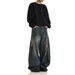 American Washed, Worn, Dirty, Dyed, Ripped Jeans, Men's And Women's Trendy Brand Loose Wide Leg Pants, Floor Bending_mkmklike.com