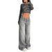 Spring/Summer Women's High Waist Wide Leg Jeans Retro Fashion Straight Leg Loose Fit Relaxed Everyday Wear Versatile Comfortable Feshion Trend_mkmklike.com