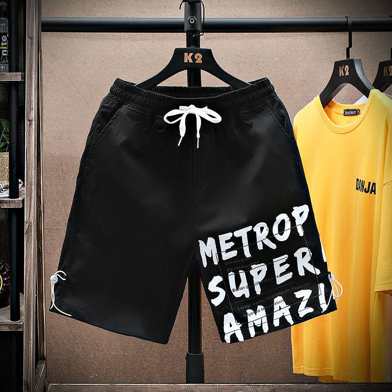 Men's Plus Size Casual Sports Beach Pants Mid-Length Pants Large Size Loose Shorts_mkmklike.com