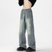 Gradient Jeans 2025 New Spring And Autumn Thin Style American Loose Straight Tube Versatile Men's Casual Long Pants_mkmklike.com