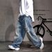 Men's Distressed Baggy Jeans – Vintage Washed Wide-Leg Denim Pants With Ripped Details (Sizes 28-36) Retro Streetwear Style_mkmklike.com
