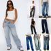 High-Waisted Wide-Leg Jeans for Women Russian Fashion Floor-Length Extra Long Denim Pants New 2026 Style_mkmklike.com