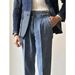 Men's Business Naples Denim Gurga Drape Straight Hem Trousers Very Italian Style_mkmklike.com