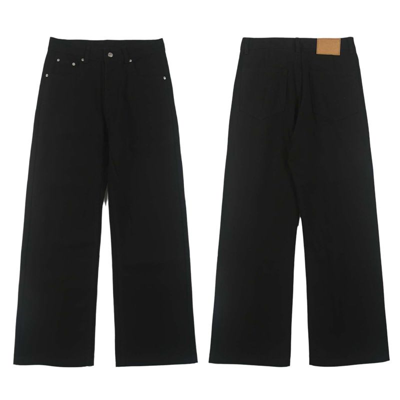 Men's Retro 70s Flare Jeans – 100% Cotton Sand-Washed Wide Leg Denim Pants, Vintage Brown & Black, Maillard Aesthetic Streetwear_mkmklike.com