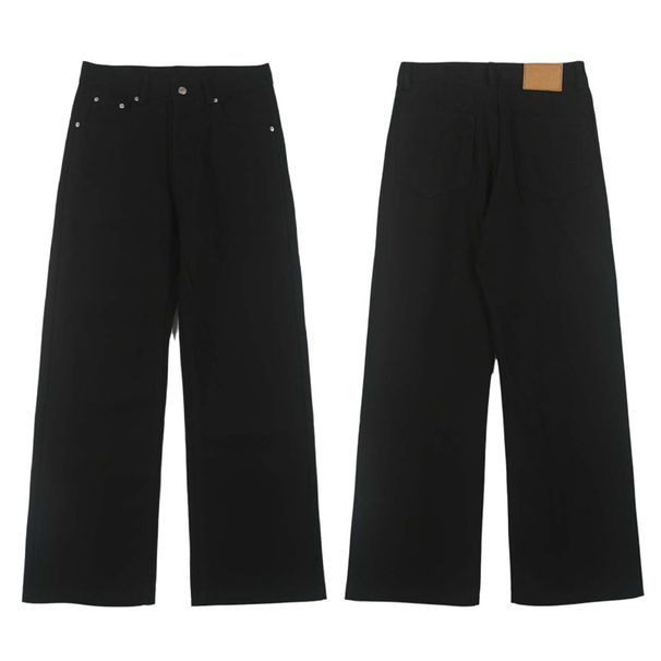 Men's Retro 70s Flare Jeans – 100% Cotton Sand-Washed Wide Leg Denim Pants, Vintage Brown & Black, Maillard Aesthetic Streetwear_mkmklike.com