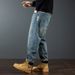 Men's American Retro Style Loose Straight Leg Jeans 2024 New Harem Pants Casual Autumn Winter Wear for Men_mkmklike.com