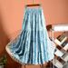 Women's new elastic splicing large swing long chiffon skirt long skirt_mkmklike.com