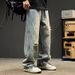 American Retro Ripped Jeans Men's Summer New Trend Versatile High Street Ruffian Handsome High-end Casual Pants_mkmklike.com