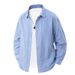 2025 New Casual Vertical Striped Long Sleeved Plus Size Loose Collared Shirt Men's Coat_mkmklike.com