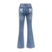 Women's Clothing INS Fashion Trend Personality Bow Print Jeans_mkmklike.com