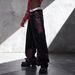 Men's Streetwear Vintage Washed Jeans – Aurora Purple Relaxed Fit Straight-Leg Denim Pants (S-3xl) – Hand-Distressed & Low-Rise_mkmklike.com