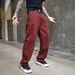 Men's Clothing New American Retro Full Print Jacquard Jeans Men's Loose Straight Washed Wide Leg Casual Trousers Men_mkmklike.com