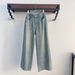 Women's Clothing Women's Wide Leg Jeans Loose Casual Trousers Sparkling Diamond Washed Denim Versatile For Formal & Casual_mkmklike.com