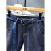 Men's Slim Fit Blue Denim Shorts Non-Stretch Casual Five Point Pants Mid Length Trendy Brand Washed Solid Color Summer Thin_mkmklike.com