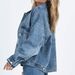 Women's Loose Casual Long Sleeve Denim Jacket Multi Pocket Workwear Spring New Arrival_mkmklike.com