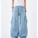 Retro Washed Light Blue Jeans For Men And Women 2025 Summer European And American Multi Pocket Straight Workwear Casual Trousers Trend_mkmklike.com