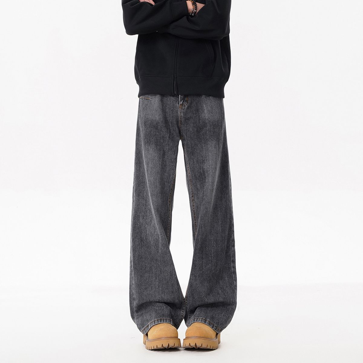 Men's Clothing Men's Blue Flared Jeans High Street Style Loose Casual Pants For Teenagers Spring For Formal & Casual_mkmklike.com