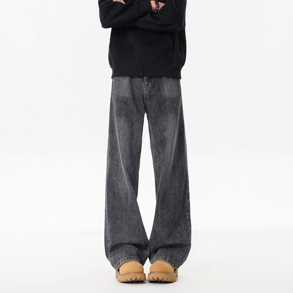 Men's Clothing Men's Blue Flared Jeans High Street Style Loose Casual Pants For Teenagers Spring For Formal & Casual_mkmklike.com