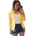 Women's Clothing solid color casual professional small suit jacket tops women's clothing_mkmklike.com
