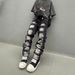 "Grunge Distressed Patchwork Slim Straight Jeans For Men – Raw Hem, Dark Grey Washed Denim & Handmade Rips | Edgy Streetwear Essential"_mkmklike.com